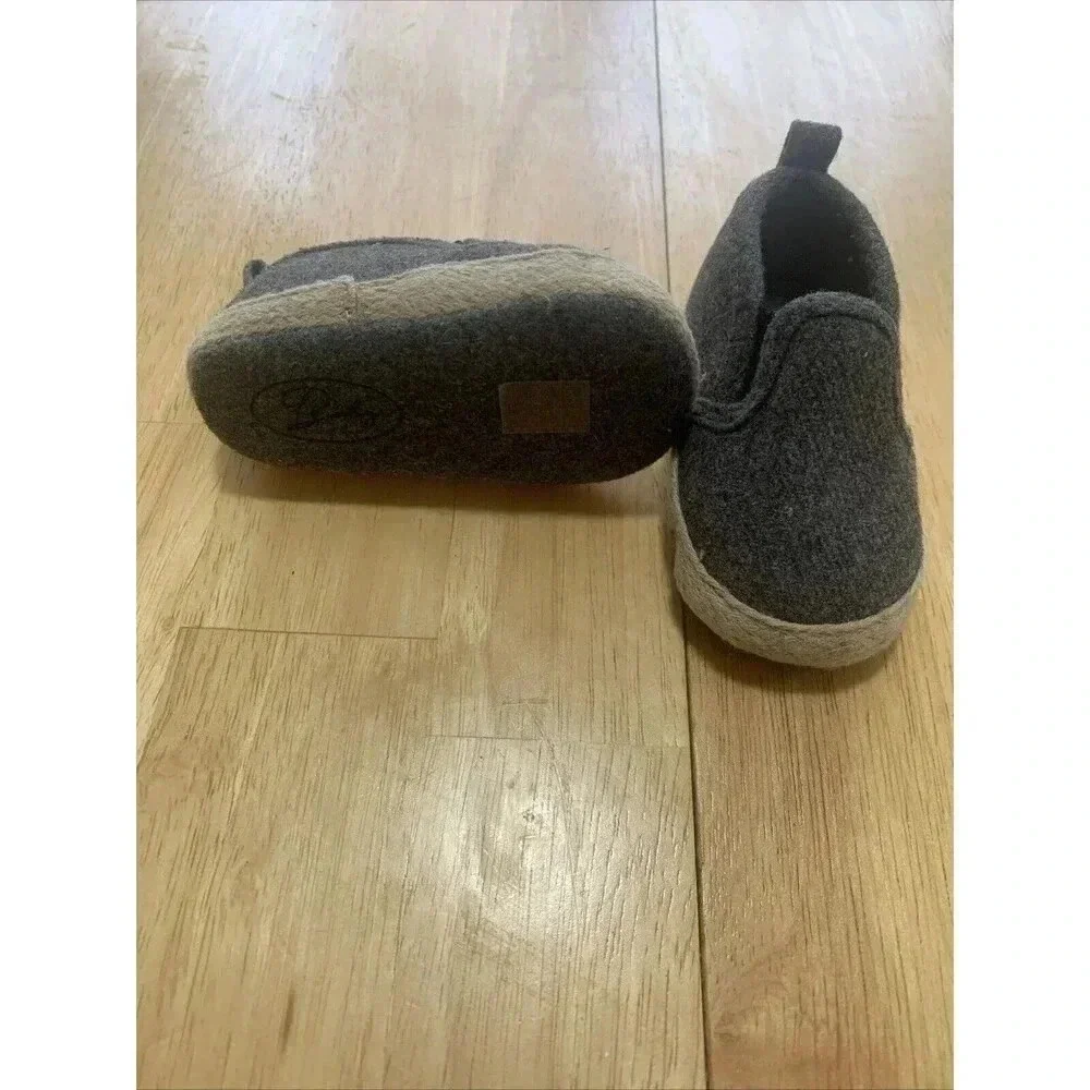 Unisex Soft Canvas Slip On Shoes for‎ Baby Size 1 Dark Grey